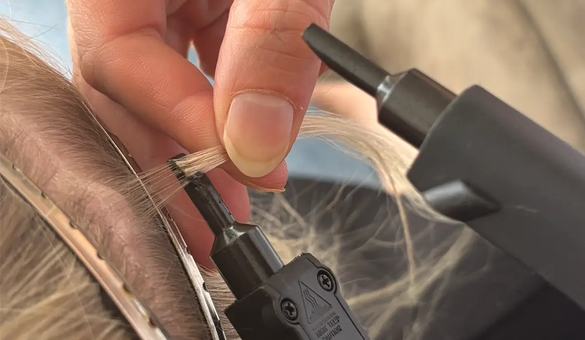 Keratin bond melted with a professional fusion tool