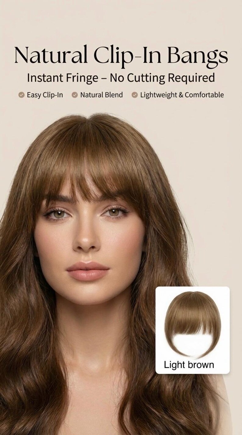 Clip-in fringe hairpiece worn with an updo