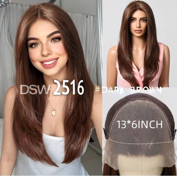 Synthetic Lace Front Straight Long Wig DSW-2516 — reference image 3