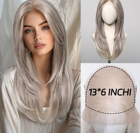Synthetic Lace Front Straight Long Wig DSW-2516 — reference image 7