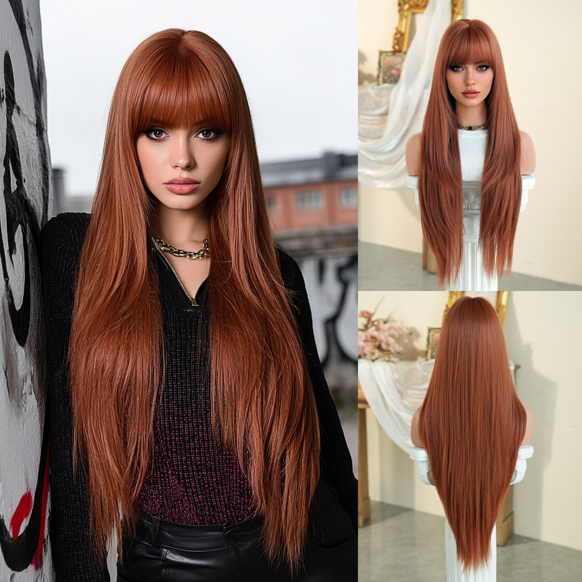 Synthetic with Side-Swept Bangs Wig DSW-2519 — reference image 9