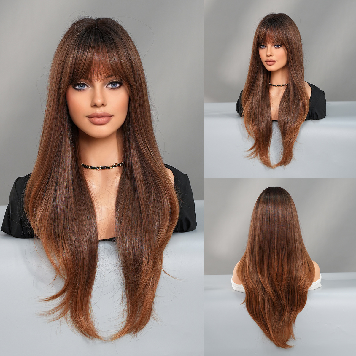 Synthetic with Side-Swept Bangs Wig DSW-2519 — reference image 10