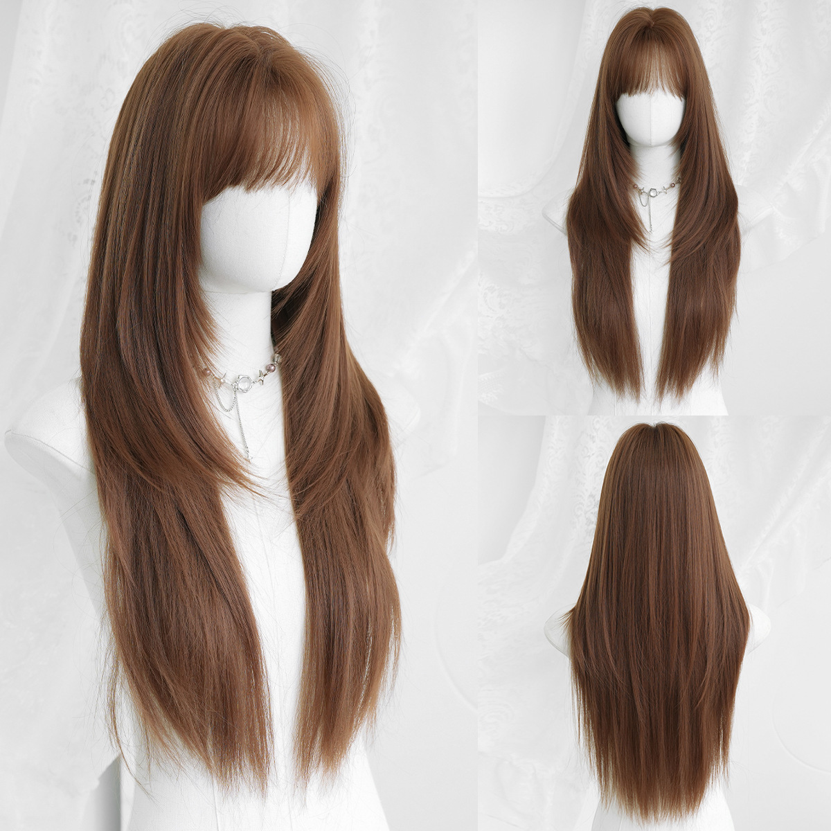 Synthetic with Side-Swept Bangs Wig DSW-2519 — reference image 17