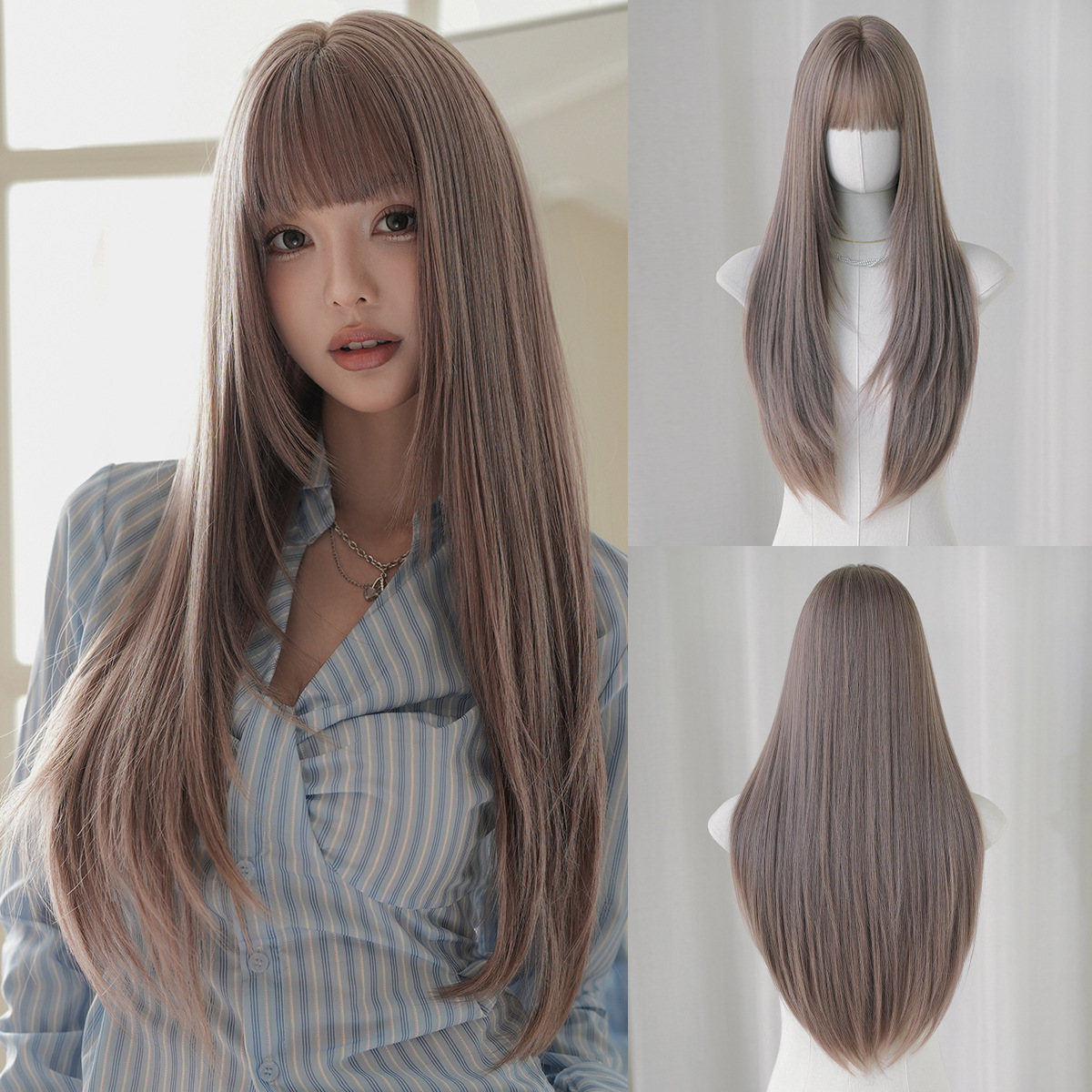 Synthetic with Side-Swept Bangs Wig DSW-2519 — reference image 19
