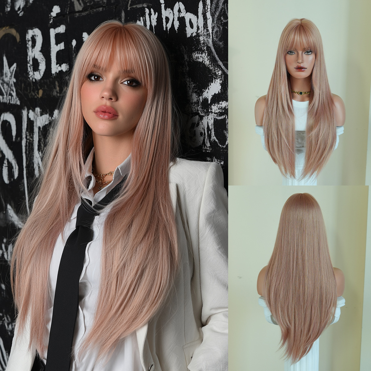 Synthetic with Side-Swept Bangs Wig DSW-2519 — reference image 20