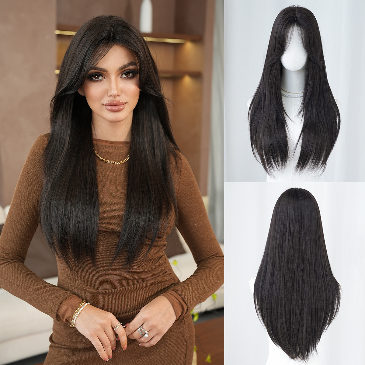 Synthetic with Side-Swept Bangs Wig DSW-2519 — reference image 23