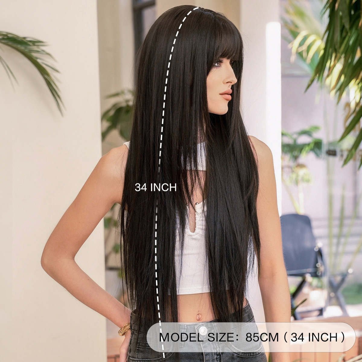 Synthetic with Side-Swept Bangs Wig DSW-2519 — reference image 25