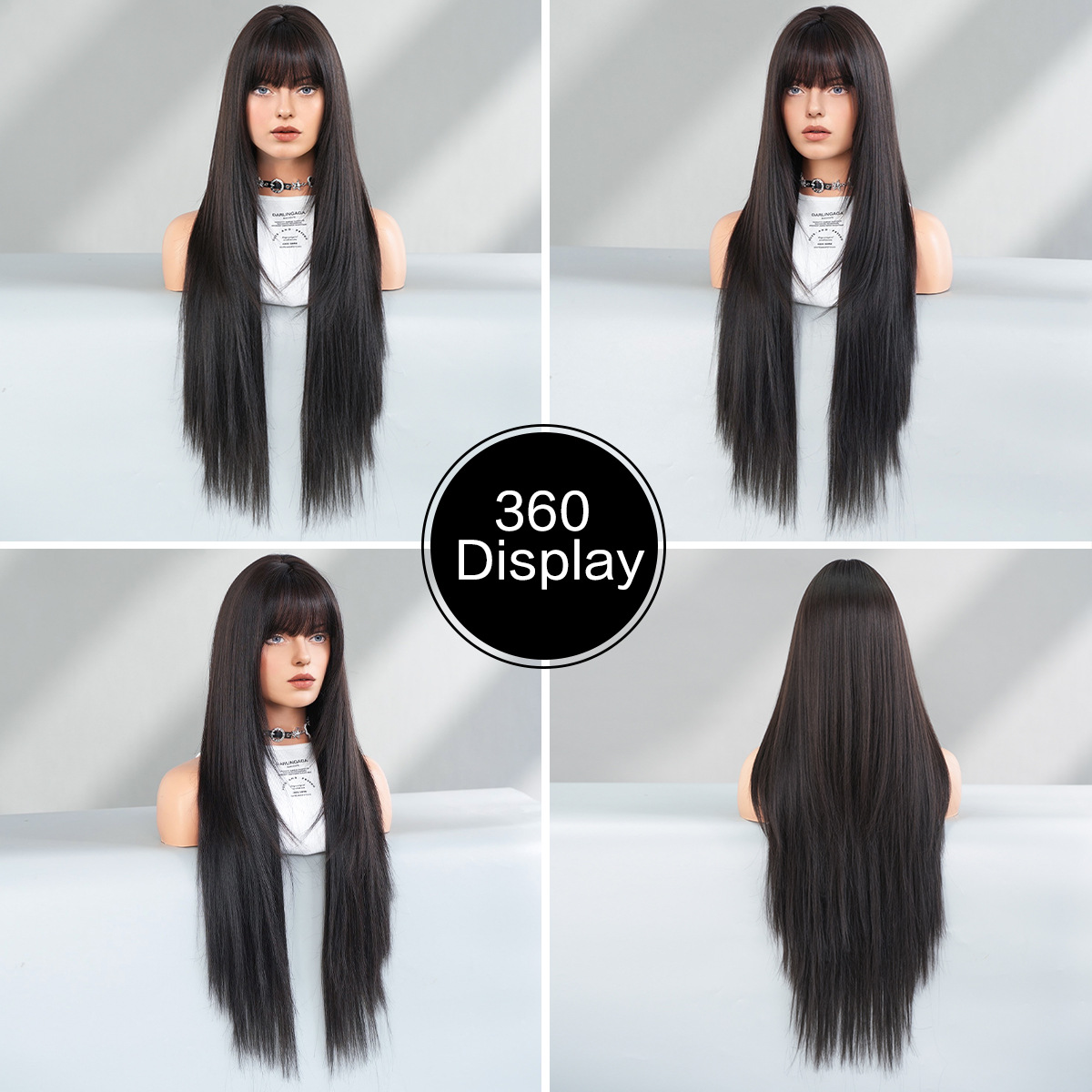 Synthetic with Side-Swept Bangs Wig DSW-2519 — reference image 29